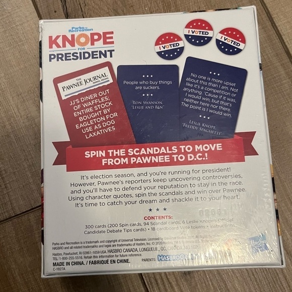 New Hasbro Gaming Knope for President Party Card Game Parks and Recreation - Picture 2 of 2